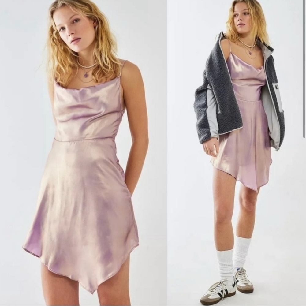 Urban Outfitters Metallic Purple Cowl Neck Dress – Size Small, NEW